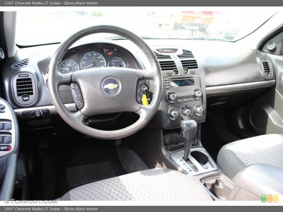 Ebony Black Interior Dashboard for the 2007 Chevrolet Malibu LT Sedan #66342219