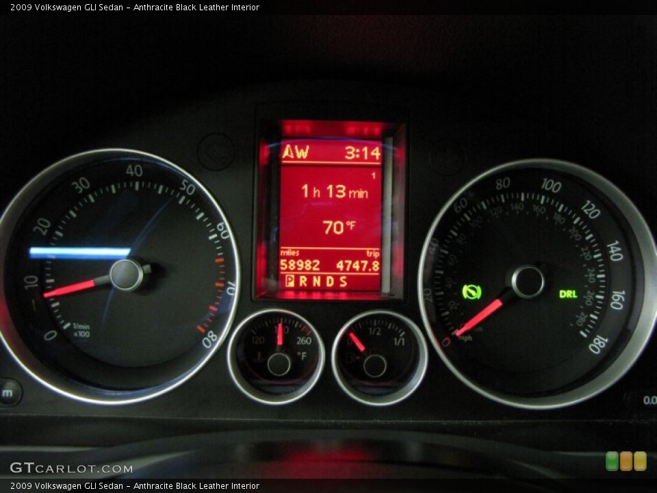 Anthracite Black Leather Interior Gauges for the 2009 Volkswagen GLI Sedan #66344933