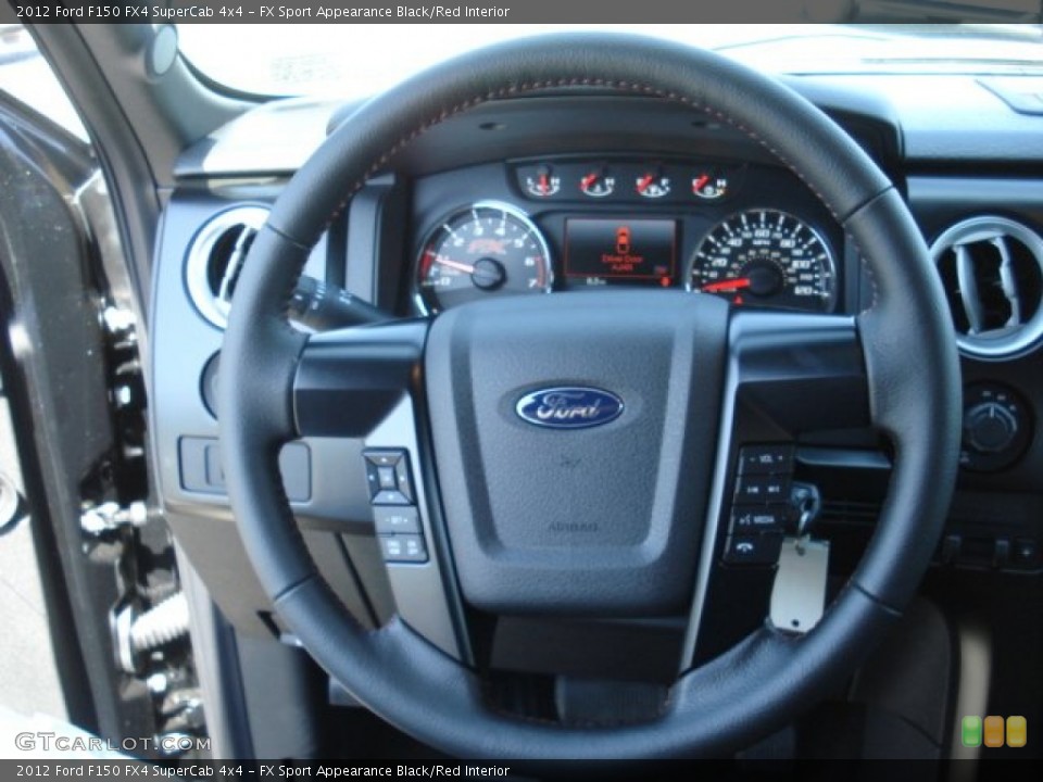 FX Sport Appearance Black/Red Interior Steering Wheel for the 2012 Ford F150 FX4 SuperCab 4x4 #66348830