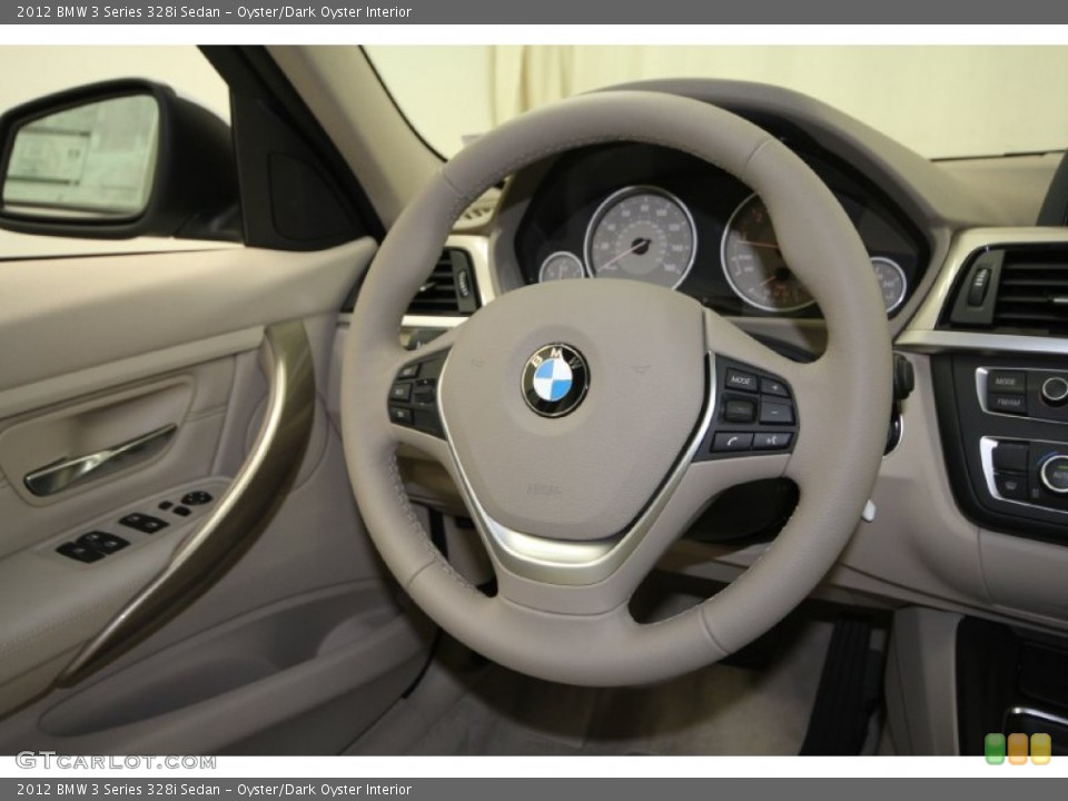 Oyster/Dark Oyster Interior Steering Wheel for the 2012 BMW 3 Series 328i Sedan #66354047