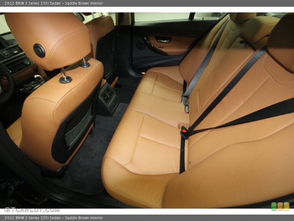 Saddle Brown Interior Rear Seat for the 2012 BMW 3 Series 335i Sedan #66354179