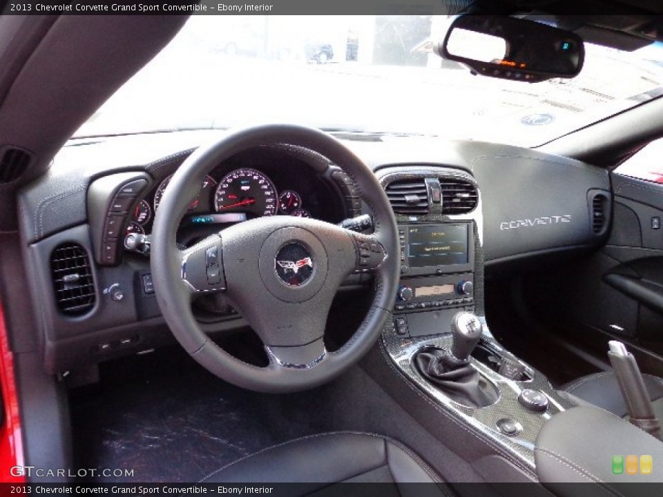 Ebony Interior Dashboard for the 2013 Chevrolet Corvette Grand Sport Convertible #66354710