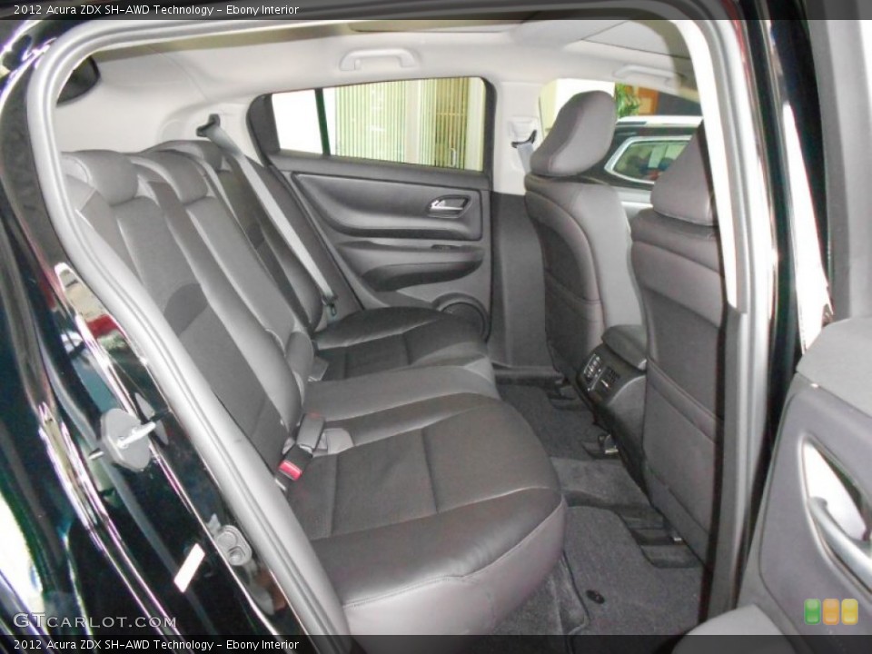 Ebony Interior Rear Seat for the 2012 Acura ZDX SH-AWD Technology #66364339