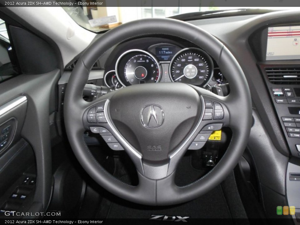 Ebony Interior Steering Wheel for the 2012 Acura ZDX SH-AWD Technology #66364346