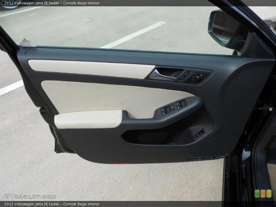 Cornsilk Beige Interior Door Panel for the 2012 Volkswagen Jetta SE Sedan #66368486