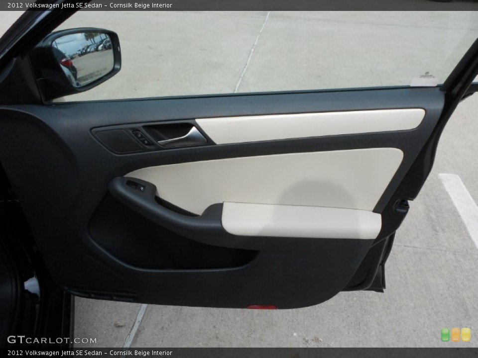 Cornsilk Beige Interior Door Panel for the 2012 Volkswagen Jetta SE Sedan #66368498