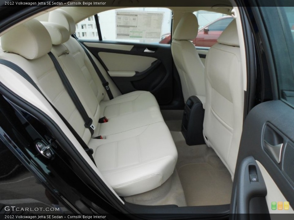 Cornsilk Beige Interior Rear Seat for the 2012 Volkswagen Jetta SE Sedan #66368516