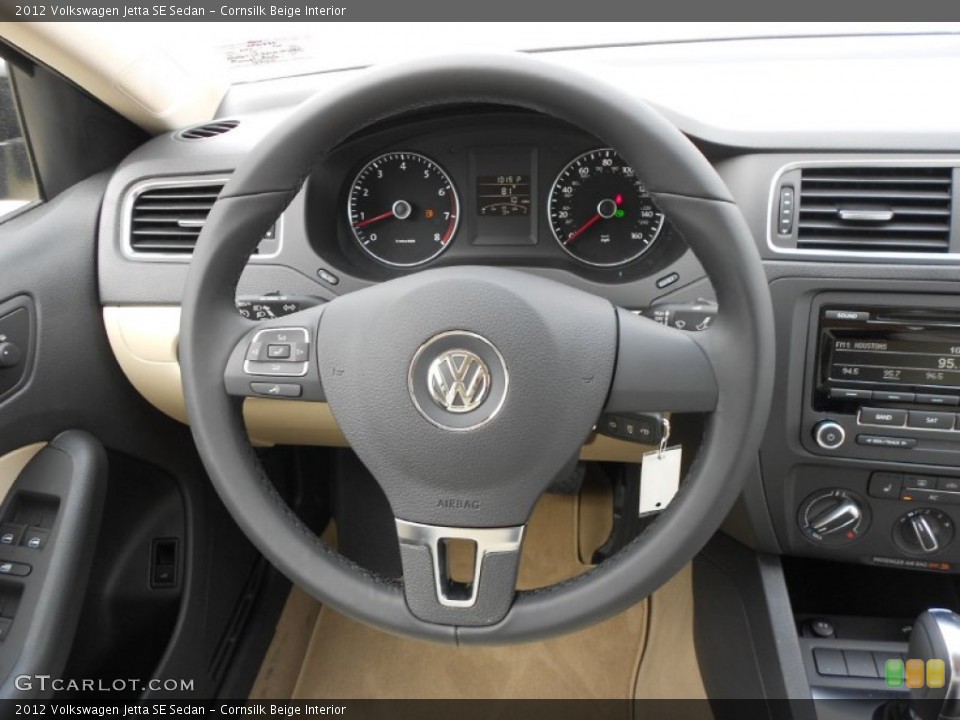 Cornsilk Beige Interior Steering Wheel for the 2012 Volkswagen Jetta SE Sedan #66368531