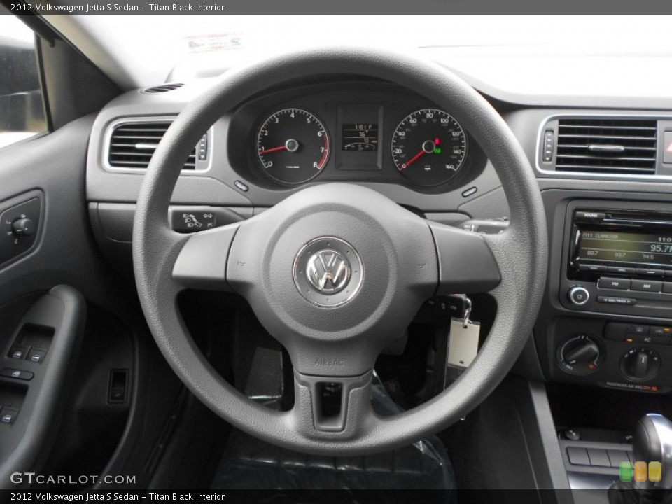 Titan Black Interior Steering Wheel for the 2012 Volkswagen Jetta S Sedan #66368942