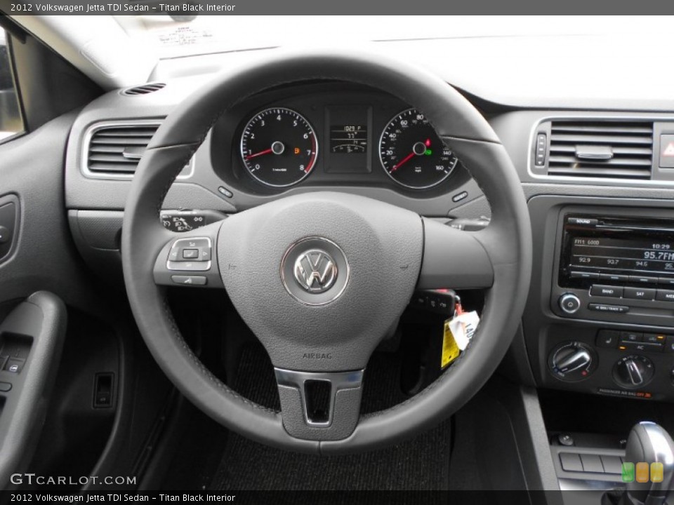 Titan Black Interior Steering Wheel for the 2012 Volkswagen Jetta TDI Sedan #66371531