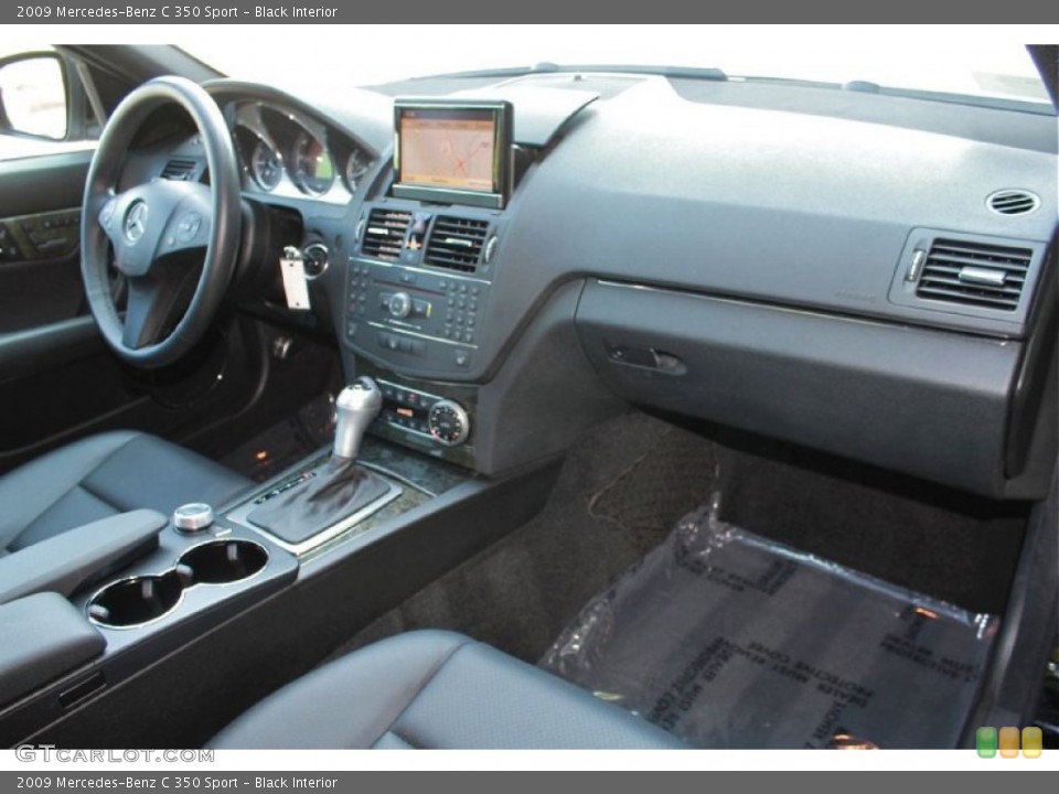 Black Interior Dashboard for the 2009 Mercedes-Benz C 350 Sport #66384101