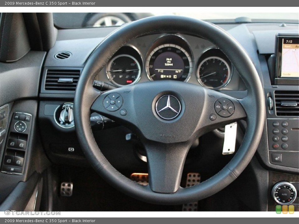 Black Interior Steering Wheel for the 2009 Mercedes-Benz C 350 Sport #66384191