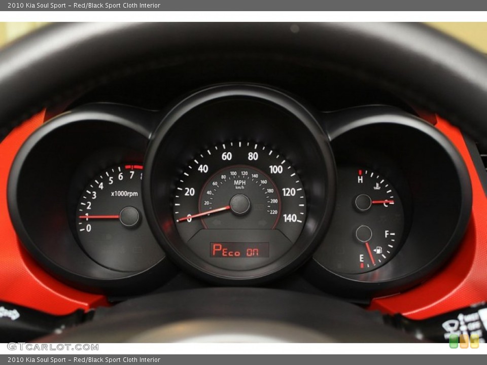 Red/Black Sport Cloth Interior Gauges for the 2010 Kia Soul Sport #66386867