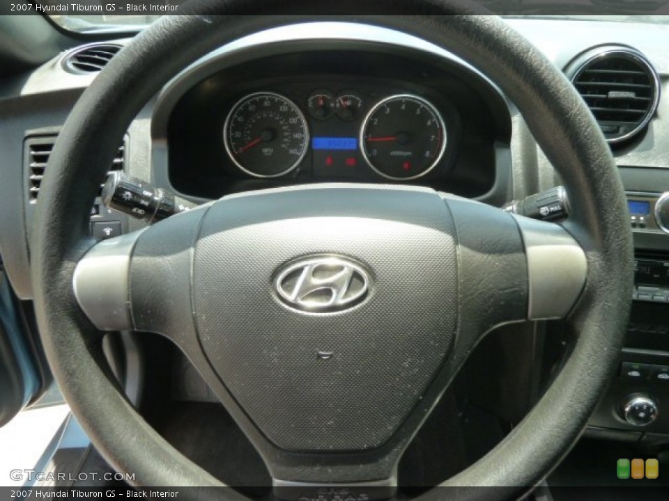 Black Interior Steering Wheel for the 2007 Hyundai Tiburon GS #66387119