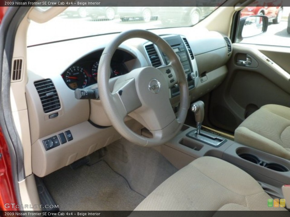 Beige 2009 Nissan Frontier Interiors