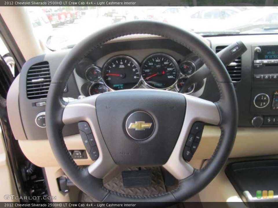 Light Cashmere Interior Steering Wheel for the 2012 Chevrolet Silverado 2500HD LT Crew Cab 4x4 #66402956