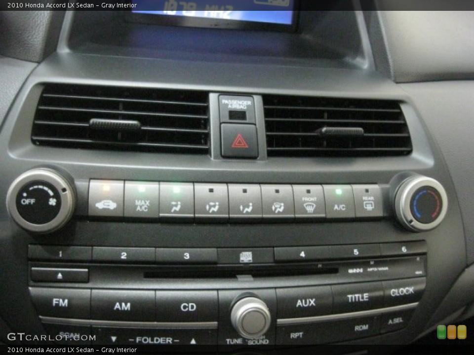 Gray Interior Controls for the 2010 Honda Accord LX Sedan #66405089
