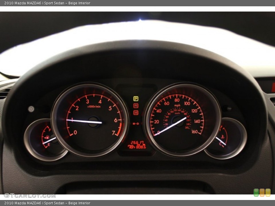 Beige Interior Gauges for the 2010 Mazda MAZDA6 i Sport Sedan #66406290