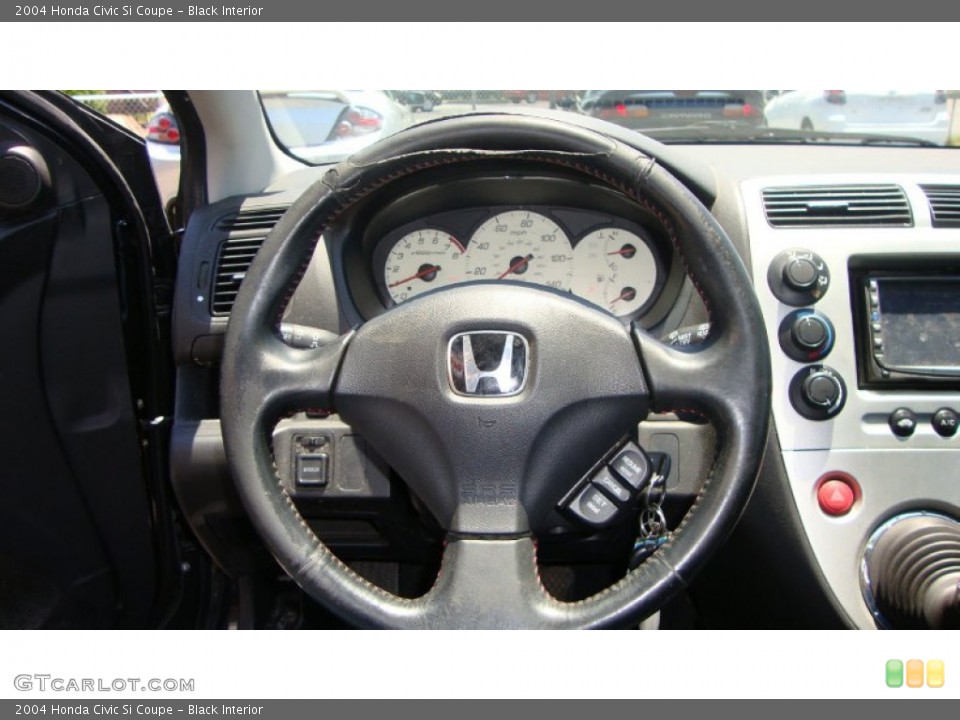 Black Interior Steering Wheel for the 2004 Honda Civic Si Coupe #66406596