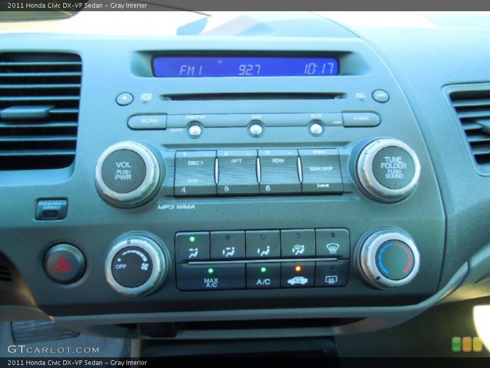 Gray Interior Controls for the 2011 Honda Civic DX-VP Sedan #66407793