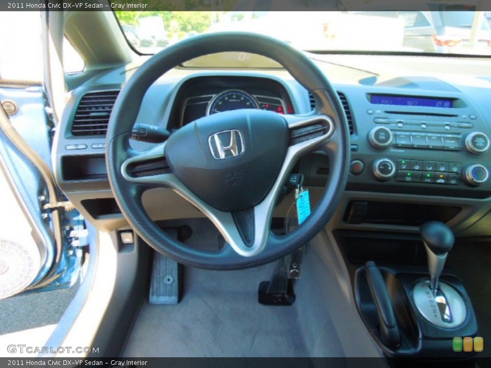 Gray Interior Steering Wheel for the 2011 Honda Civic DX-VP Sedan #66407799