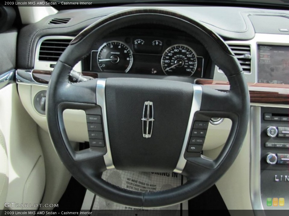 Cashmere Interior Steering Wheel for the 2009 Lincoln MKS AWD Sedan #66408777