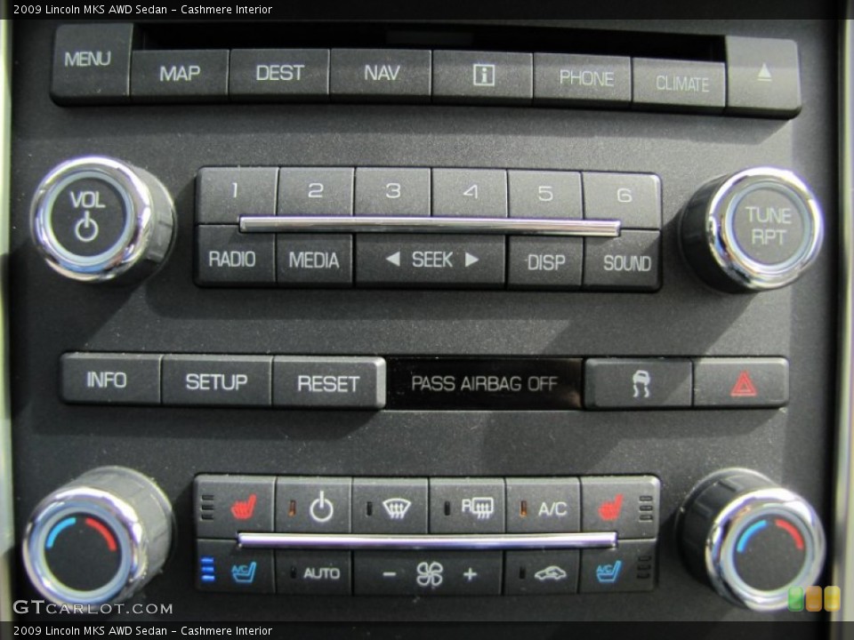 Cashmere Interior Controls for the 2009 Lincoln MKS AWD Sedan #66408813