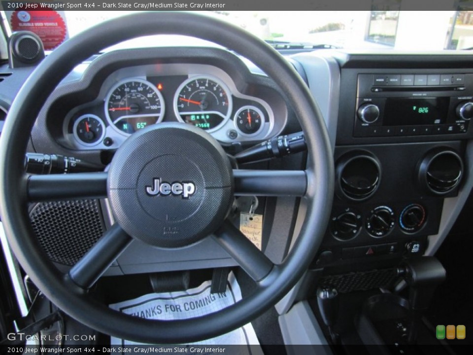 Dark Slate Gray/Medium Slate Gray Interior Steering Wheel for the 2010 Jeep Wrangler Sport 4x4 #66408885