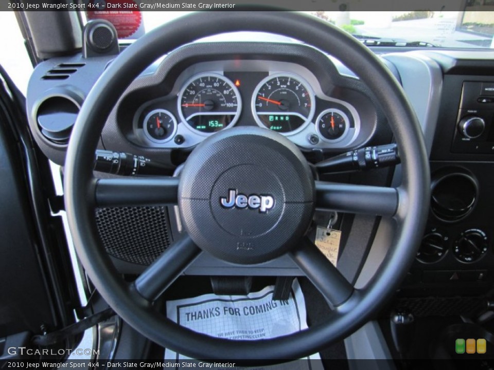 Dark Slate Gray/Medium Slate Gray Interior Steering Wheel for the 2010 Jeep Wrangler Sport 4x4 #66408891