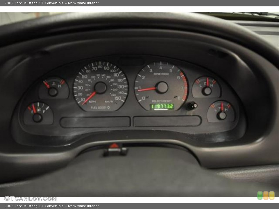 Ivory White Interior Gauges for the 2003 Ford Mustang GT Convertible #66415402