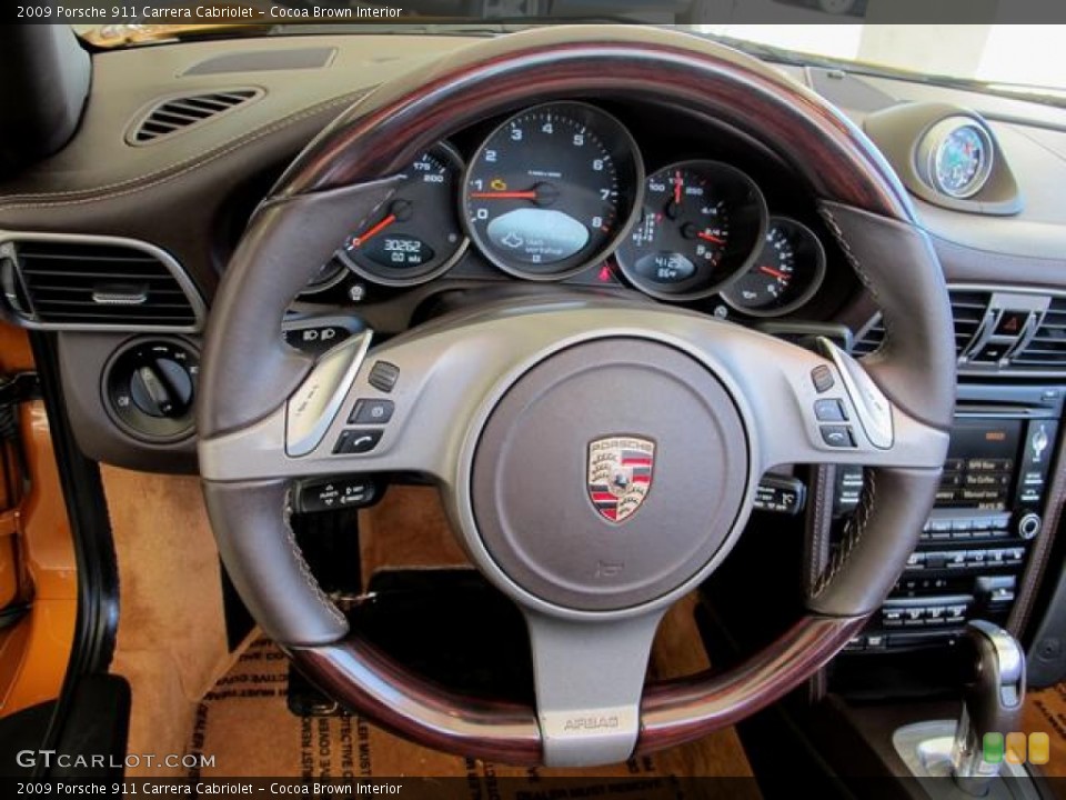 Cocoa Brown Interior Steering Wheel for the 2009 Porsche 911 Carrera Cabriolet #66423034