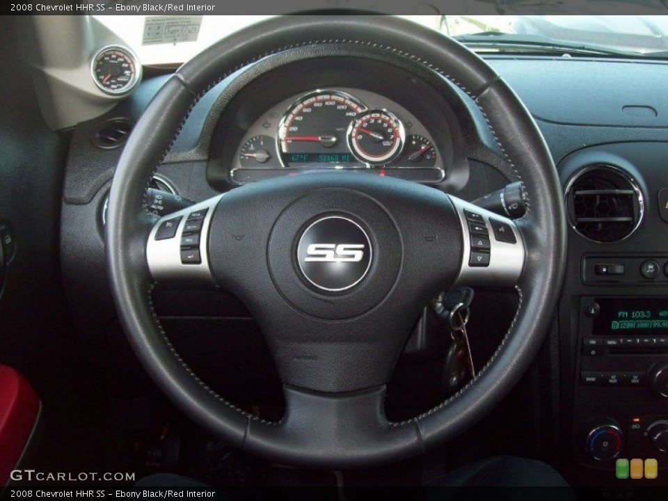 Ebony Black/Red Interior Steering Wheel for the 2008 Chevrolet HHR SS #66423829