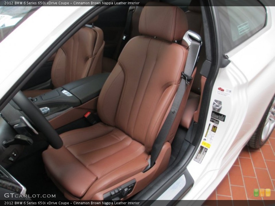 Cinnamon Brown Nappa Leather Interior Front Seat for the 2012 BMW 6 Series 650i xDrive Coupe #66426232