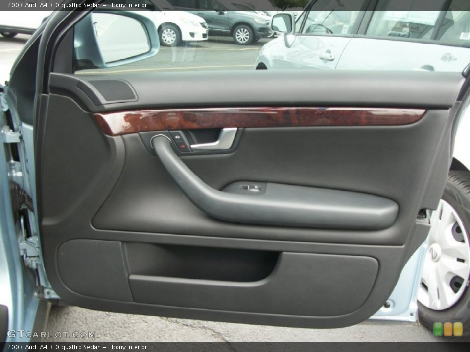 Ebony Interior Door Panel for the 2003 Audi A4 3.0 quattro Sedan #66427021