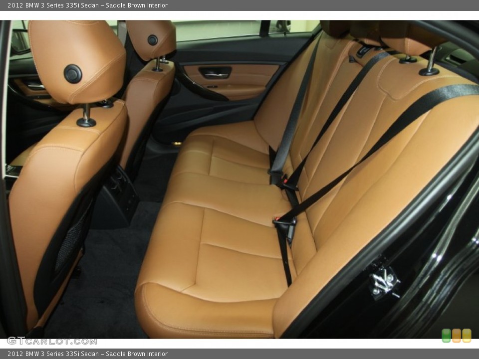 Saddle Brown Interior Rear Seat for the 2012 BMW 3 Series 335i Sedan #66427213