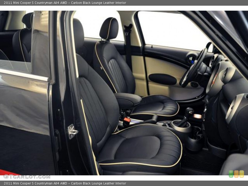 Carbon Black Lounge Leather Interior Photo for the 2011 Mini Cooper S Countryman All4 AWD #66428527