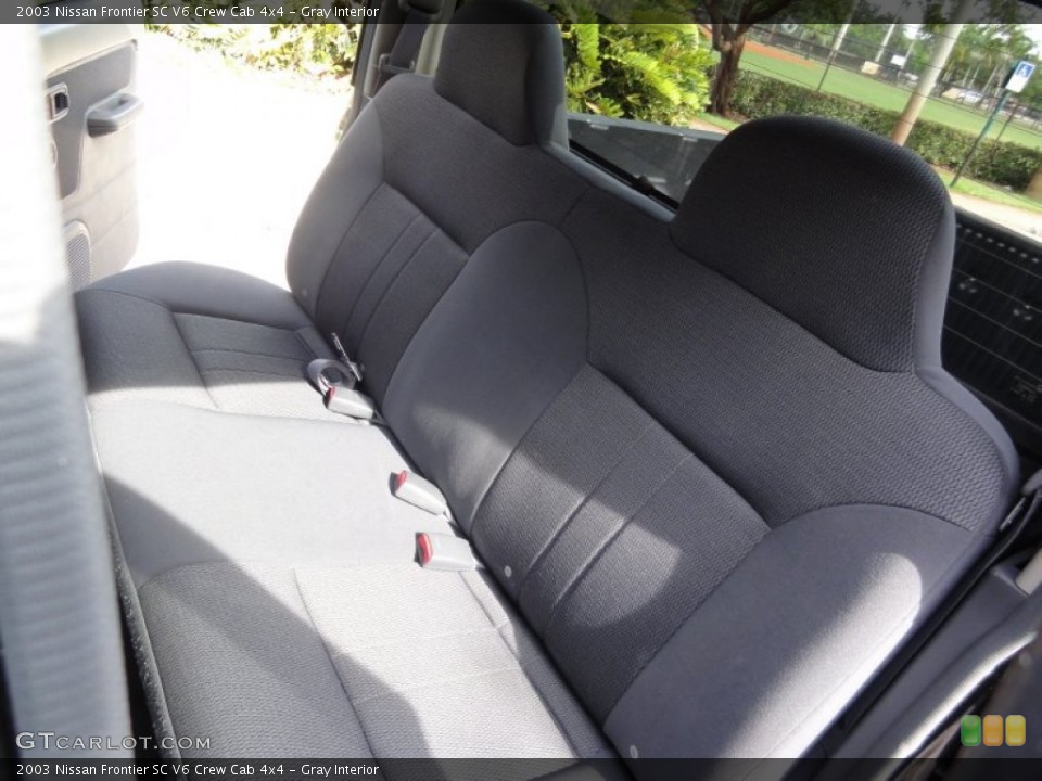 Gray Interior Rear Seat for the 2003 Nissan Frontier SC V6 Crew Cab 4x4 #66431864