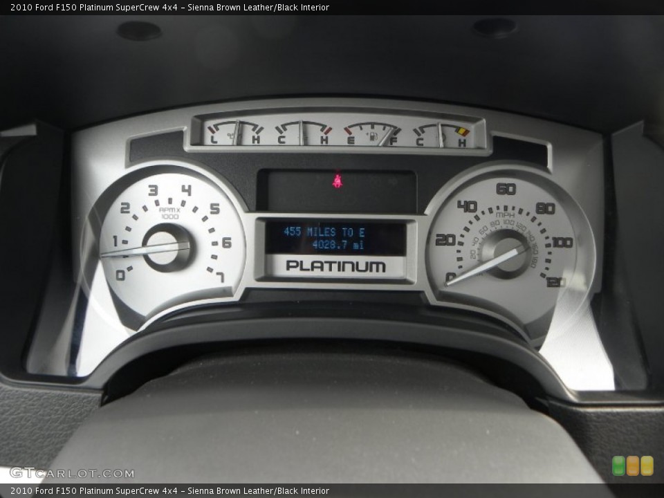 Sienna Brown Leather/Black Interior Gauges for the 2010 Ford F150 Platinum SuperCrew 4x4 #66436208