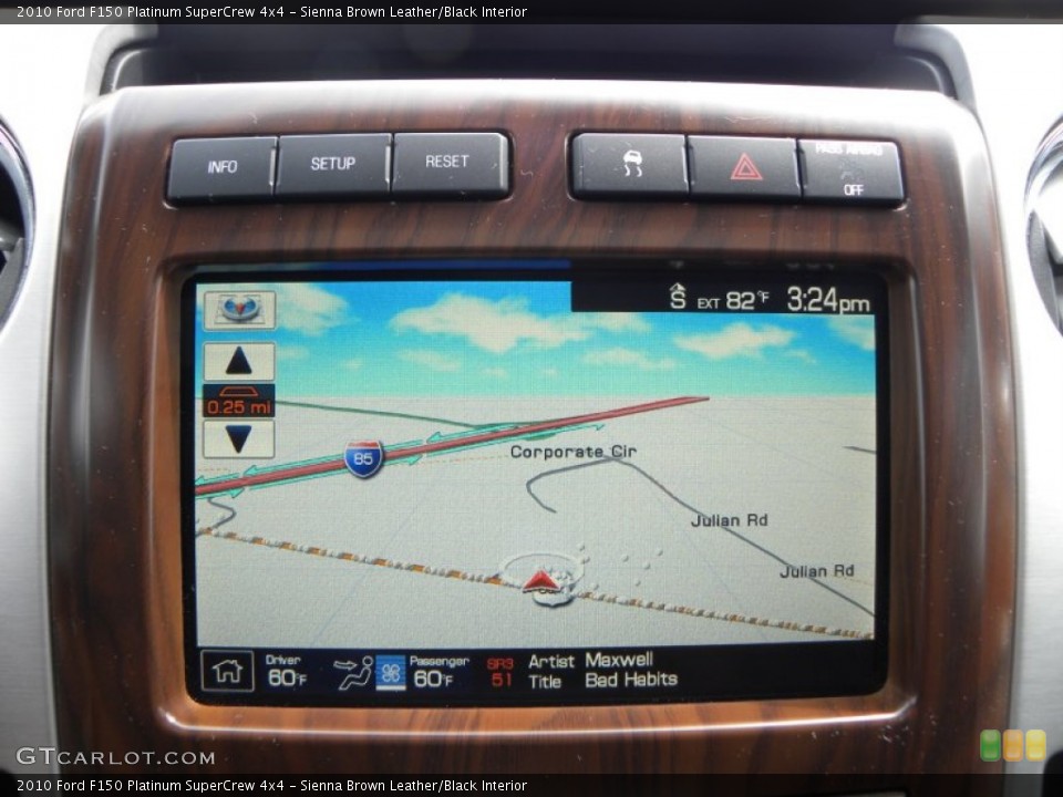 Sienna Brown Leather/Black Interior Navigation for the 2010 Ford F150 Platinum SuperCrew 4x4 #66436214