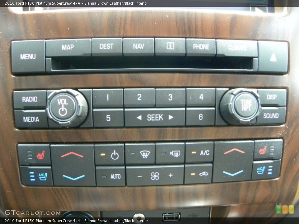 Sienna Brown Leather/Black Interior Controls for the 2010 Ford F150 Platinum SuperCrew 4x4 #66436223