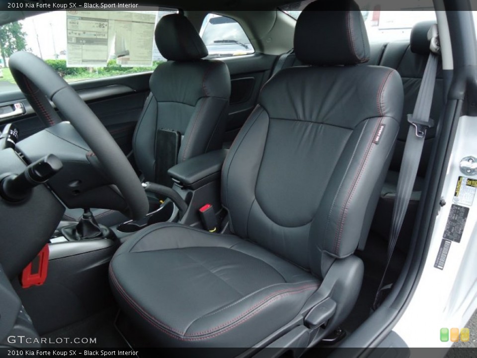 Black Sport Interior Front Seat for the 2010 Kia Forte Koup SX #66438939