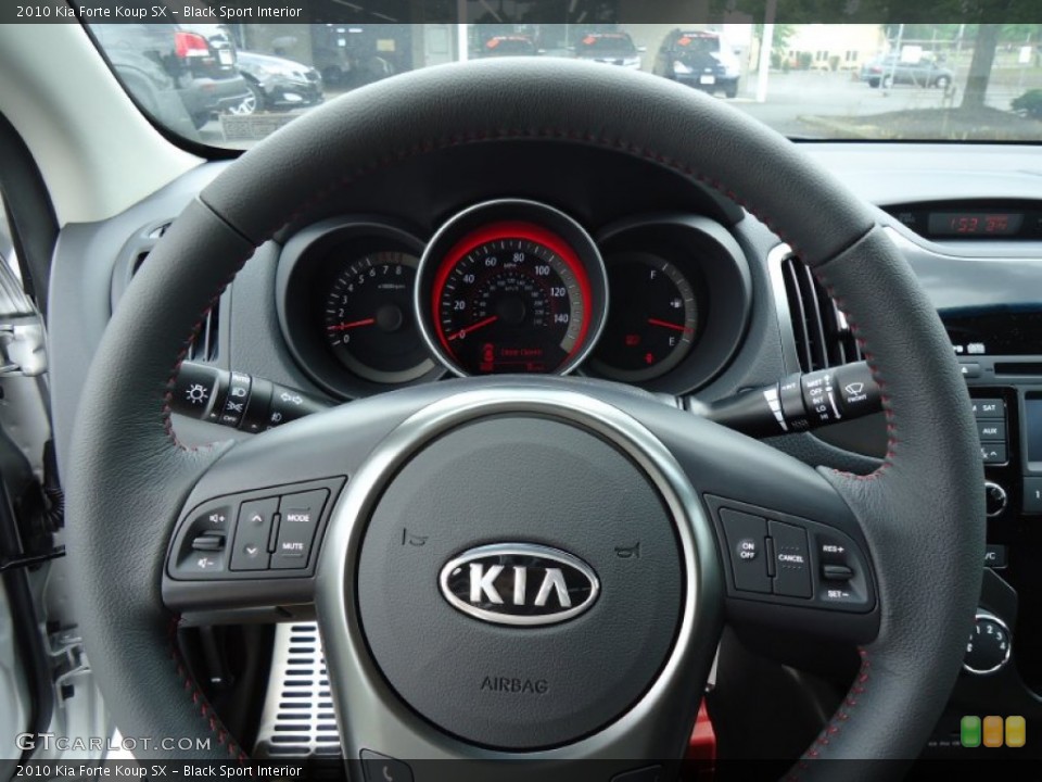 Black Sport Interior Steering Wheel for the 2010 Kia Forte Koup SX #66439017