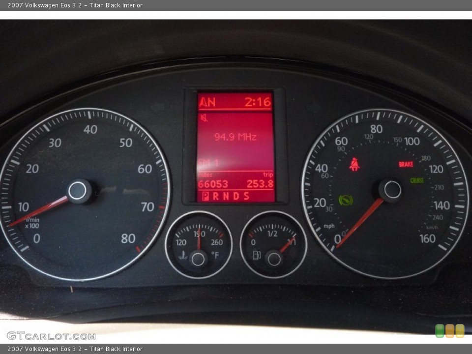 Titan Black Interior Gauges for the 2007 Volkswagen Eos 3.2 #66445387