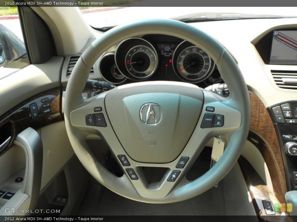 Taupe Interior Steering Wheel for the 2012 Acura MDX SH-AWD Technology #66449220