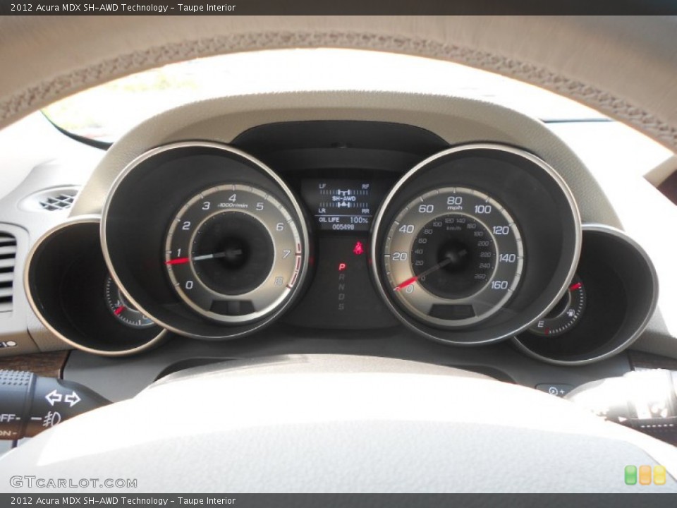 Taupe Interior Gauges for the 2012 Acura MDX SH-AWD Technology #66449277