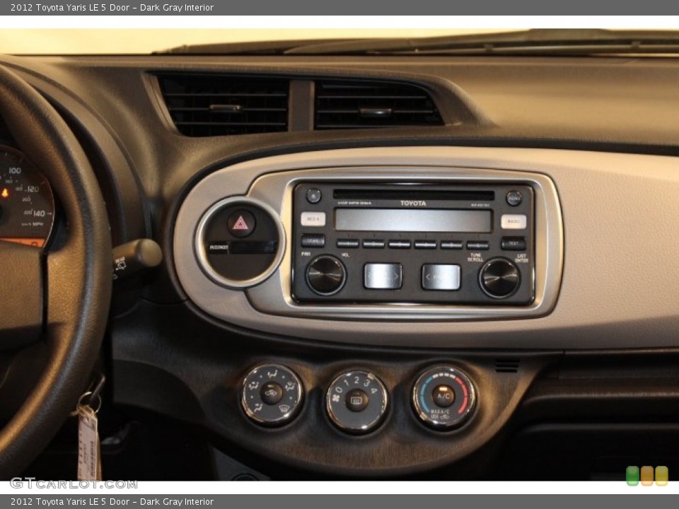 Dark Gray Interior Controls for the 2012 Toyota Yaris LE 5 Door #66450501
