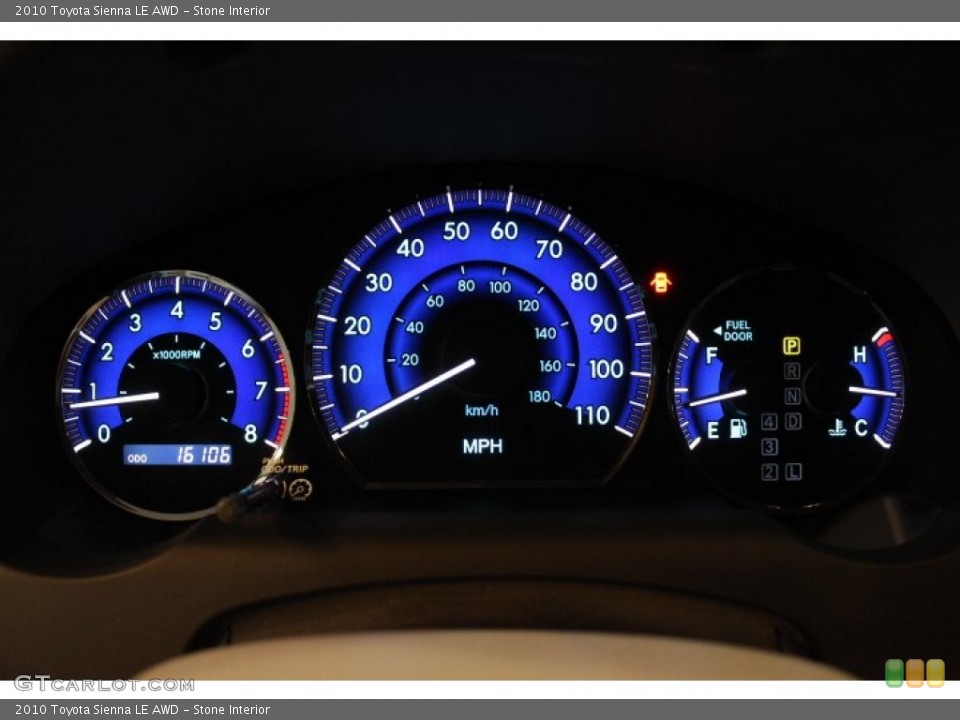 Stone Interior Gauges for the 2010 Toyota Sienna LE AWD #66451665