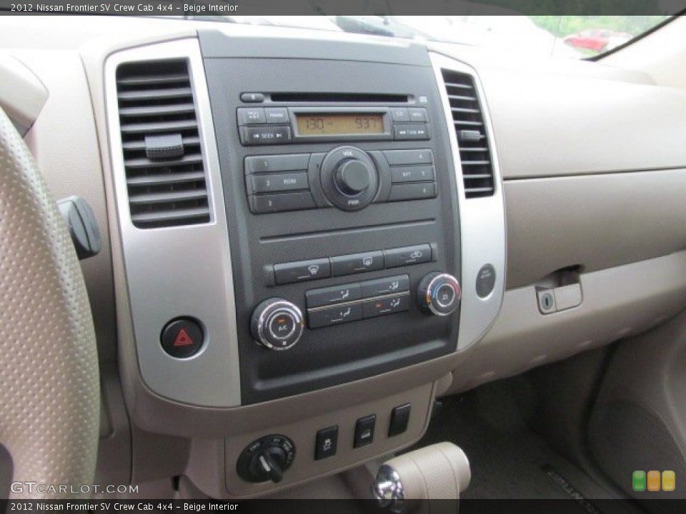 Beige Interior Controls for the 2012 Nissan Frontier SV Crew Cab 4x4 #66452862