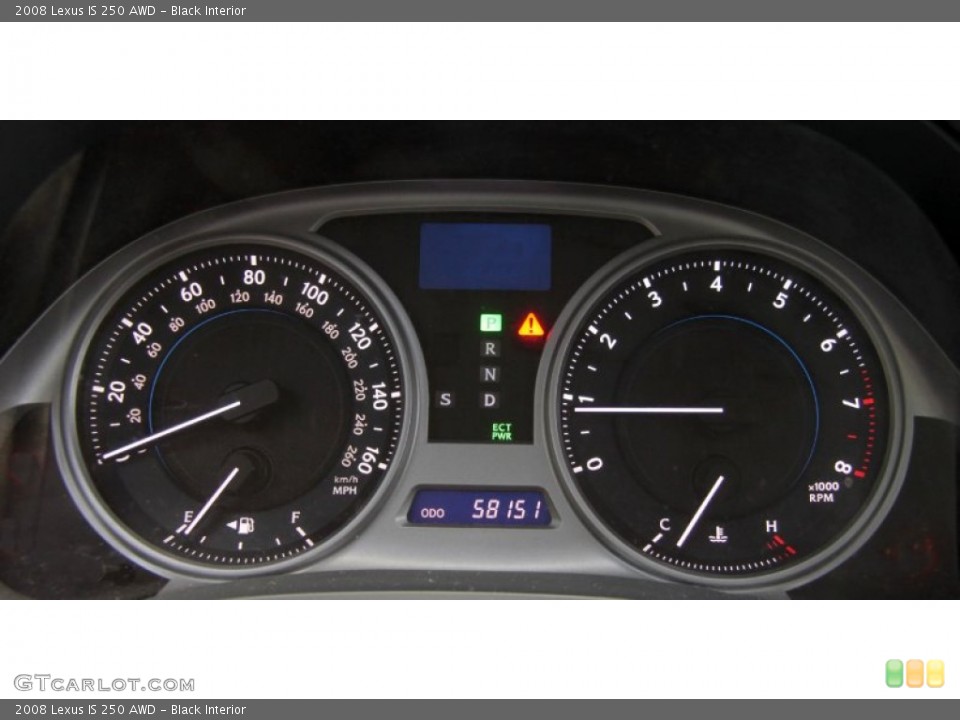 Black Interior Gauges for the 2008 Lexus IS 250 AWD #66453255