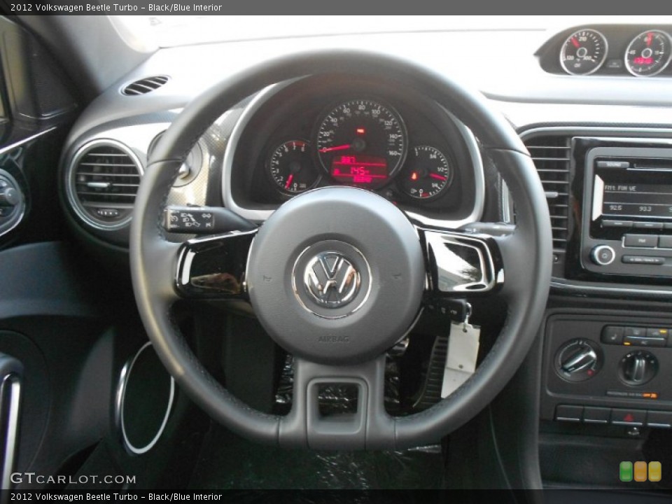 Black/Blue Interior Steering Wheel for the 2012 Volkswagen Beetle Turbo #66456099